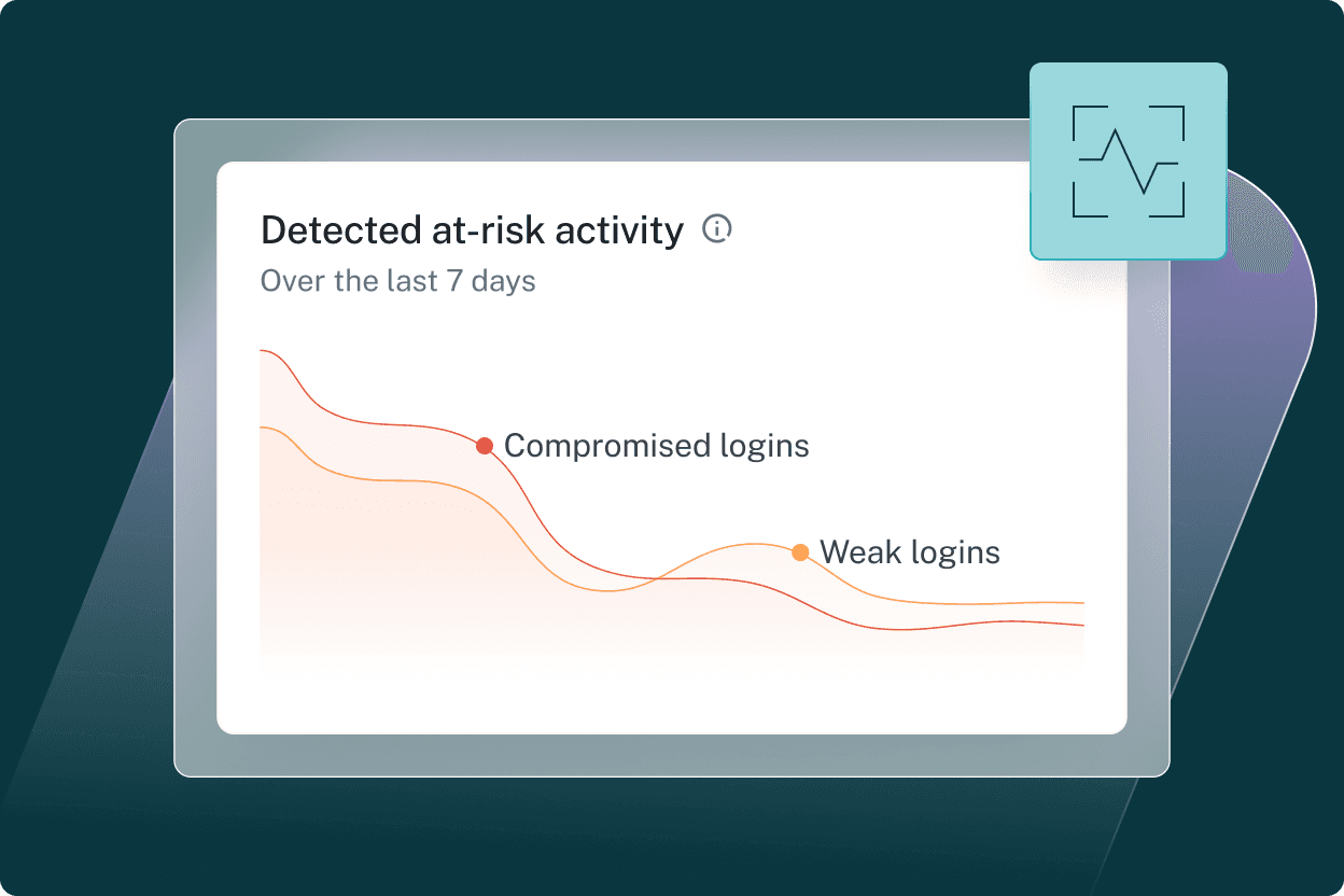 This image shows Credential Risk Detection and Insights, a key feature of Dashlane Omnix.